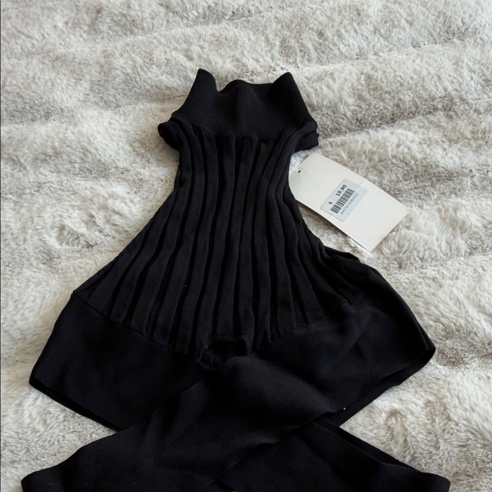 Zara Black Ribbed Knit Accessory - Picture 4 of 4